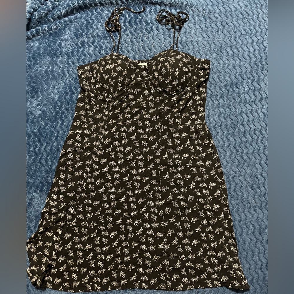 American Eagle Black Floral Mini Dress